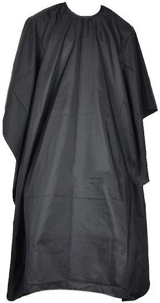 1Pcs Black Nylon Professional Adjustable Barber Cape Salon Hairdresser Hairstyling Apron Shawl Tippet Protector Gown for Preventing Chippings Colors from Hair Cutting Dying Washing