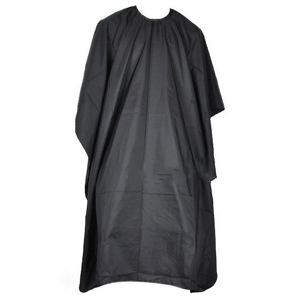 1Pcs Black Nylon Professional Adjustable Barber Cape Salon Hairdresser Hairstyling Apron Shawl Tippet Protector Gown for Preventing Chippings Colors from Hair Cutting Dying Washing