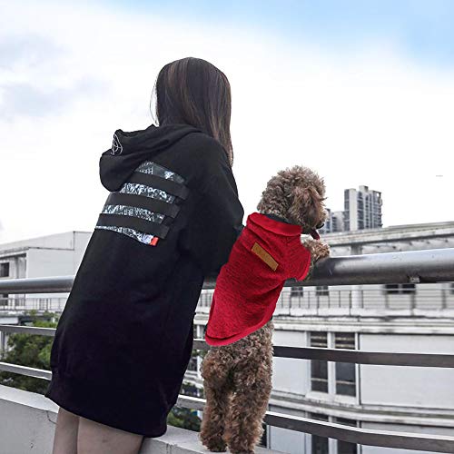 2 Pack Pet Dog Clothes, Knitwear Dog Sweater Dog Hoodie Sweatshirts, Soft Thickening Warm Pet Coat Clothing For Small Dogs,Cat (Red, Large) #TOP6