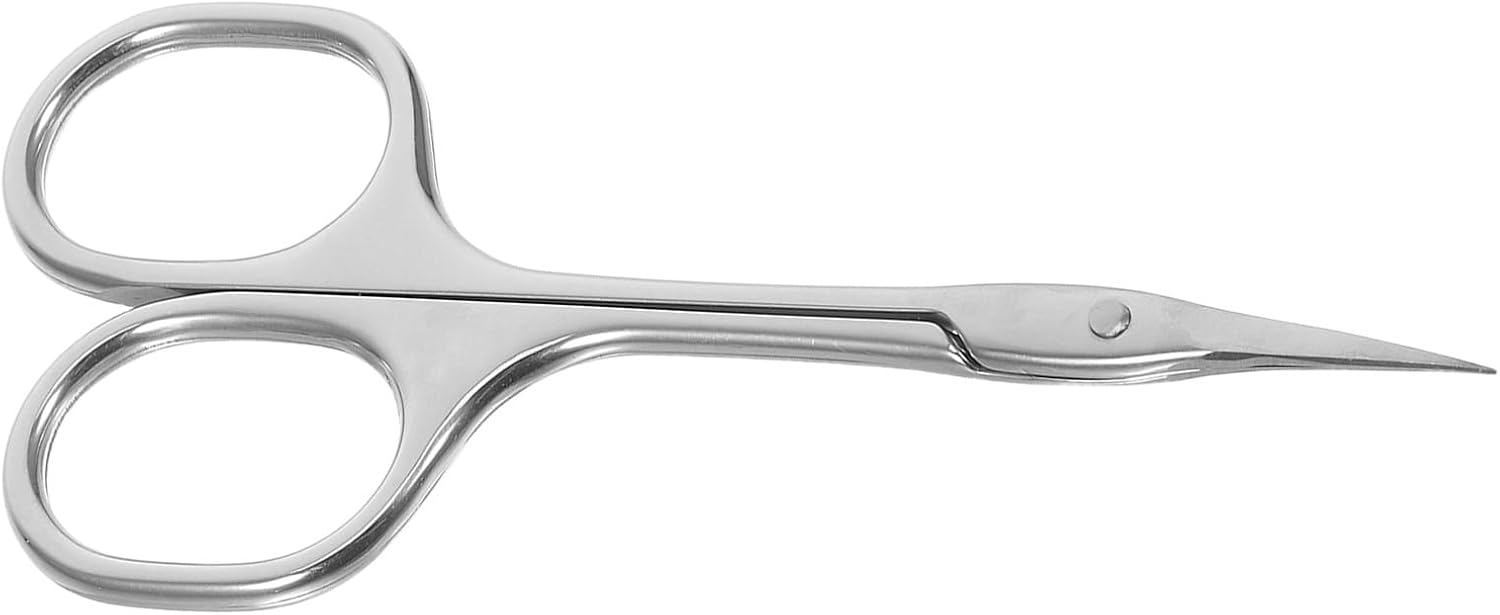 Stainless Steel Eyebrow Trimmer Scissors and Cuticle Grooming Tool, Small Precision Facial Hair and Dead Skin Scissors for Home and Salon Use