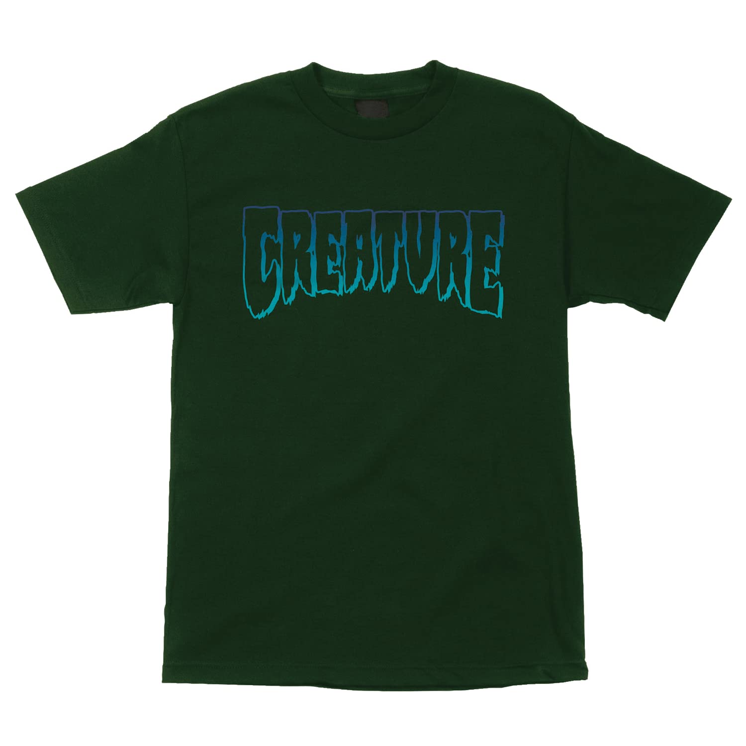 CREATURESkateboards Shirt Logo Outline Forest Green/Blue Size L