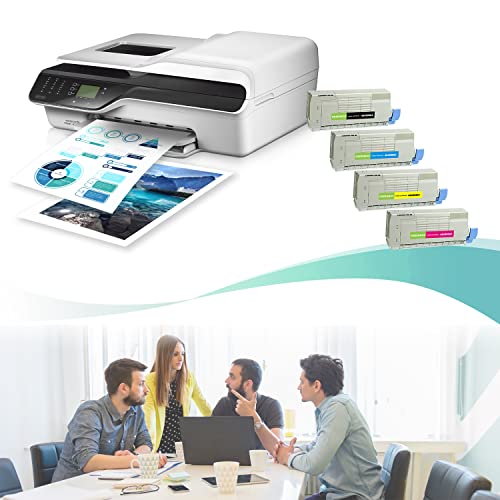 Greenbox Compatible High Yield Toner Cartridges For Okidata Oki C532 Mc573 C532Dn C542Dn Mc563Dn Mc573Dn Printers For 46490604 46490603 46490602 46490601 Cartridges (Black, Cyan, Magenta, Yellow) #TOP3