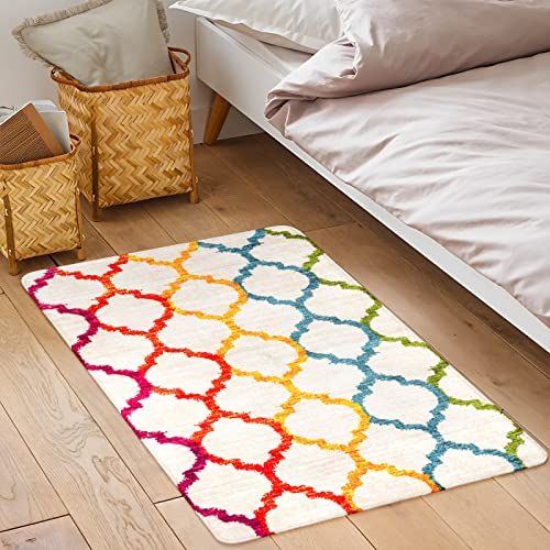 Lahome Moroccan Colorful Distressed Indoor Throw Rug #TOP7