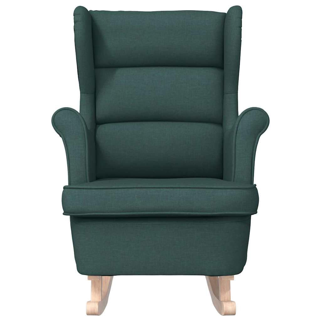 vidaXL Silla Mecedora de Tela Verde Oscuro 74x90x102 cm, Silla, sillón de salón, Silla de Relax, sillón, Asiento de salón, Mecedora, Silla de Relax