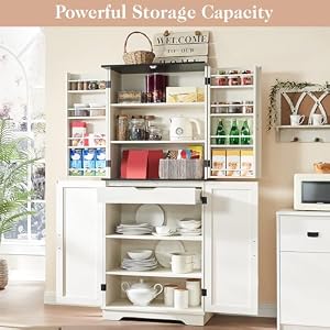 72" Tall Farmhouse Kitchen Pantry with Rivet Barn Doors, Rustic Wood Cupboard Storage Cabinet/w Drawer & Adjustable Shelves for Dining Living Room, Bathroom & Hallway, Antique White 72 Tall Farmhouse Kitchen Pantry with Rivet Barn Doors Rustic Wood Cupboard Storage Cabinetw Drawer Adjustable Shelves for Dining Living Room Bathroom Hallway Antique White