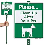 SmartSign Please Clean Up After Your Dog Sign, Dog Poop Signs for Yard 10 x 12 Inches Aluminum Sign