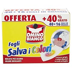 Omino Bianco - Fogli Salva Colore, Struttura a Nido d'Ape, Catturano il Grigio e i Colori Dispersi nel Lavaggio, 40 Pezzi + 16 Omaggio