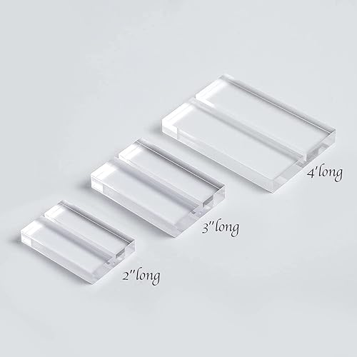 Miniatura 9 de UNIQOOO Soporte de acrílico transparente de 3 pulgadas  Soporte de letrero de boda con ranura de 0.118 in, perfecto para bodas, número de mesa,