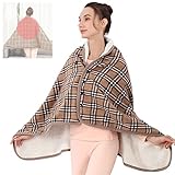 Gettop USB Portatil Manta Eléctrica Calefactora con 3 Ajustes de Calefacción Protección Sobrecalentamiento para Oficina Caminar al Aire Libre o Acampar -170×68cm(67×27inches) (Color : Brown)