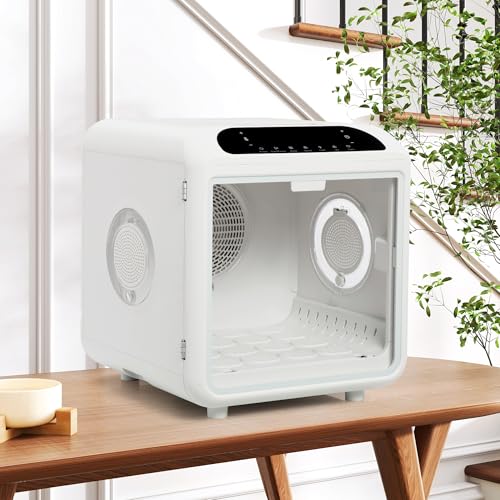 COZIWOW 72L Large Pet Dryer Box, Automatic Ultra Quiet Cat Hair Drying Box with Smart Temperature, Wind and Time Via APP or Touch Panel Control, Grooming Small Middle Dog Blower