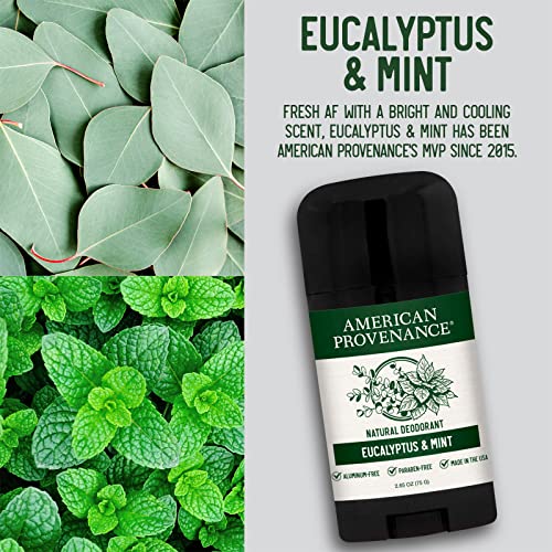 American Provenance All Natural Deodorant For Men - Aluminum Free Deodorant For Women - Made In The Usa Essential Oils & Cruelty Free - Patchouli, Peppermint & Eucalyptus, Lavender (3 Pack) #TOP4