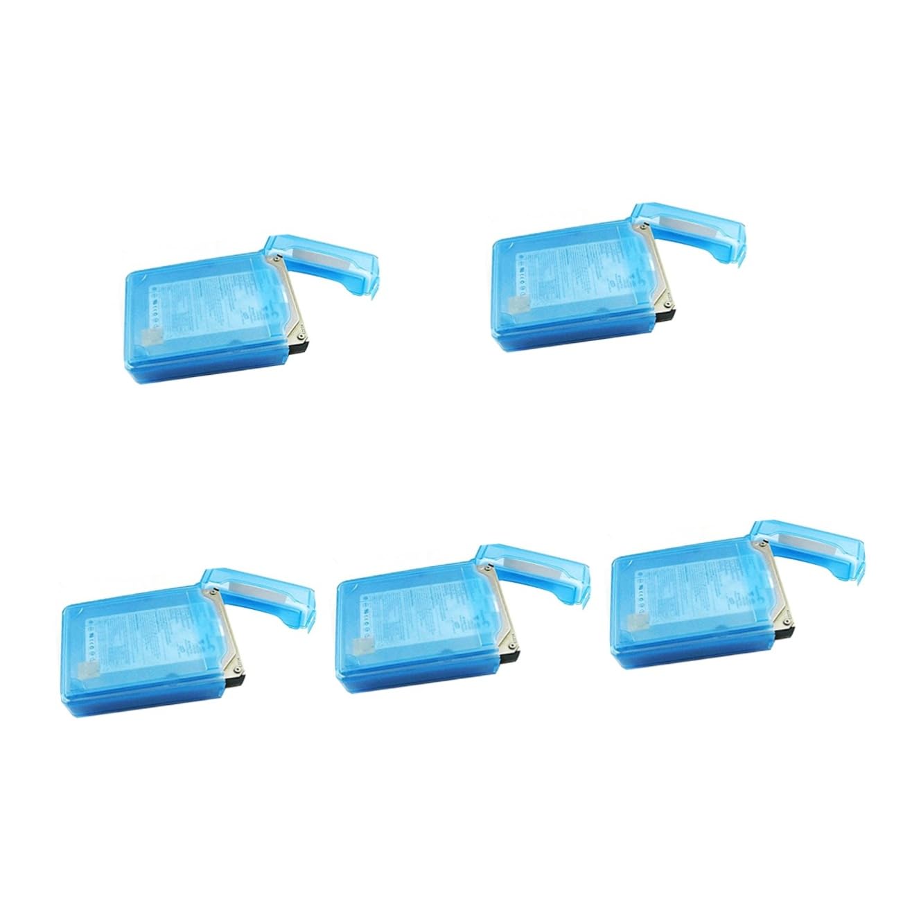 OSALADI 5pezzi Custodia Antistatica Blu Per Hard Disk Da Box Protettivo Shockproof Per Archiviazione e Protezione Dati