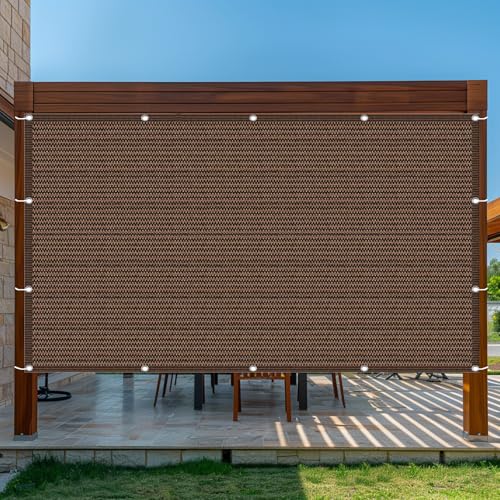 Voile d'ombrage 105x480 cm en HDPE marron résistant pour balcon