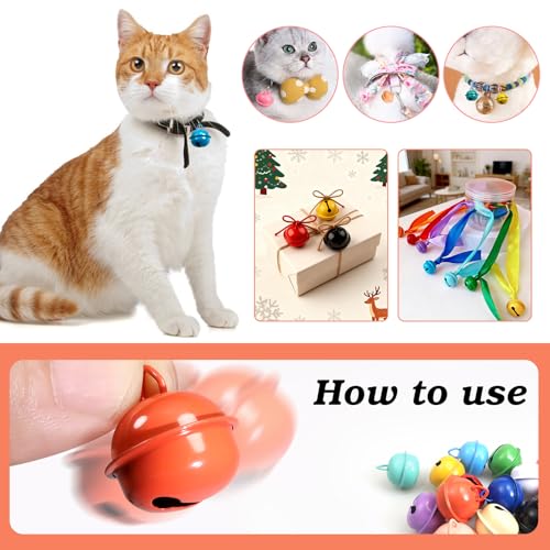 TOAOB 15 Stück Kleine Glöckchen zum Basteln Schellen Glöckchen 22 mm Metallglöckchen Bunt Glockchen mit Ösen für Schlüsselanhänger Handwerk Glocken Dekoration Schmuckherstellung