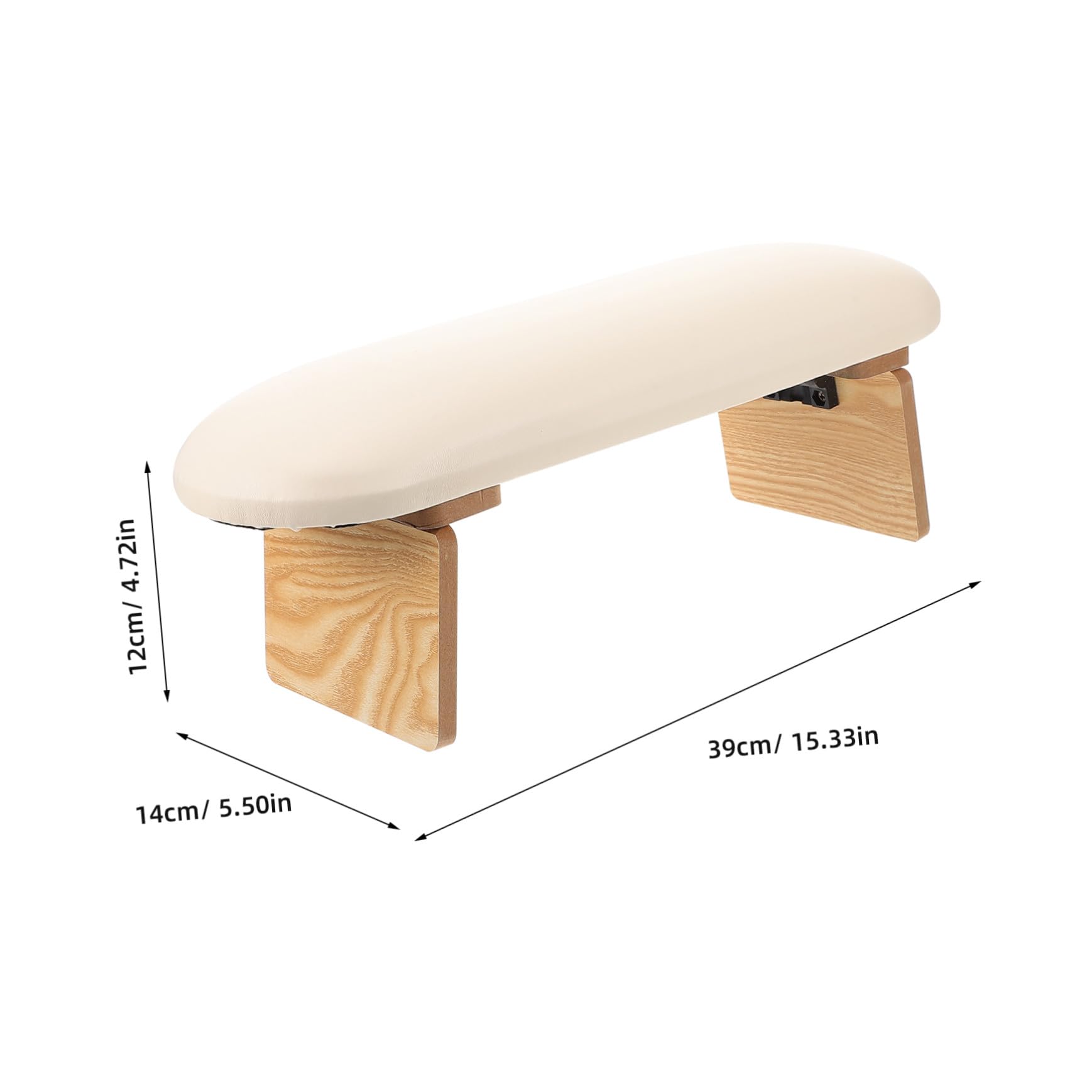 Reposabrazos Ajustable en para Manicura Plegable para Reducir Presión Muñeca de Madera y Pu Esponja, Ajustable en Adecuado para Trabajo en Casa o Salón de Uñas