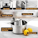 Stainless Steel pots and pans set, 6 Piece Nonstick Kitchen Induction Cookware Set,Works with Induction/Electric and Gas Cooktops, Nonstick, Dishwasher - Image 4