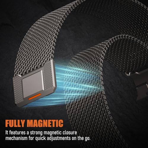 Image of BXUXOHS Milanese Loop for Apple Watch Ultra 3 /2 Band 49mm 46mm 45mm 44mm 42mm Men,Tactical Mecha Strap Military-Grade Design,Magnetic Metal Wristband for iWatch Ultra 2 /3 Series 11 /10 /9 /8 /7 /6 /5 /4 SE