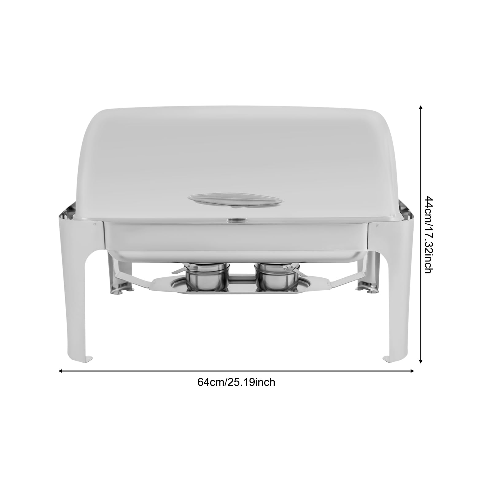 Chafing Dish - Set da 18 l, in acciaio inox, con coperchio a 90° o 180° per catering, buffet e feste