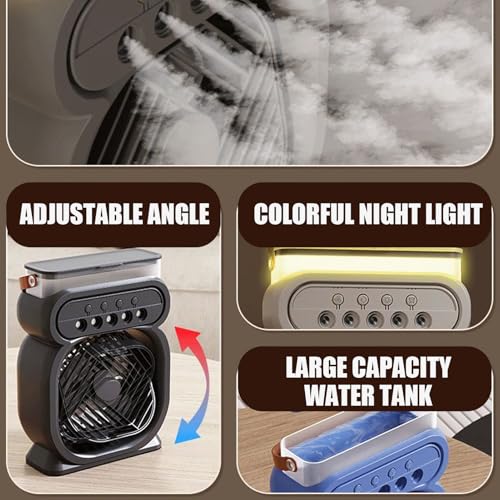 Ventilateur portable avec brume pour calmer la chaleur étouffante - 8