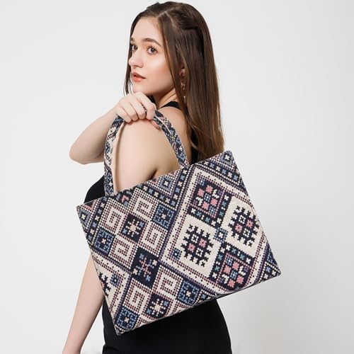 Image of Women Multicolor Tote Bag Stylish Versatile Messenger Handbag
