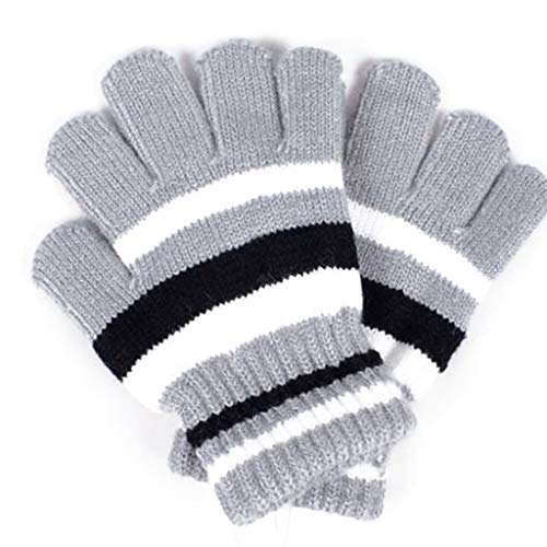 Tancyechy Enfants Filles garçons Enfants Magiques Extensibles Mitaines Gants tricotés Hiver Plus Chaud Nouveaux Gants tricotés Gris Cover