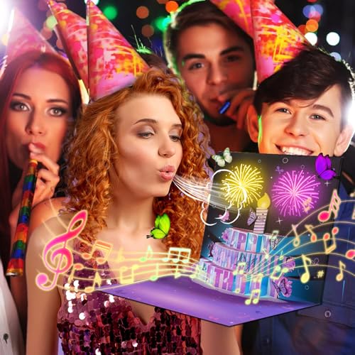Birthday-Cards-for-Women-3D-Music-Light-Firework-Birthday-Cards-Pop-Up-Cake-Blowable-Candle-Happy-Gift-Birthday-Cards-Greeting-Cards-for-Women-Mom-Wife-Flowers-Butterfly