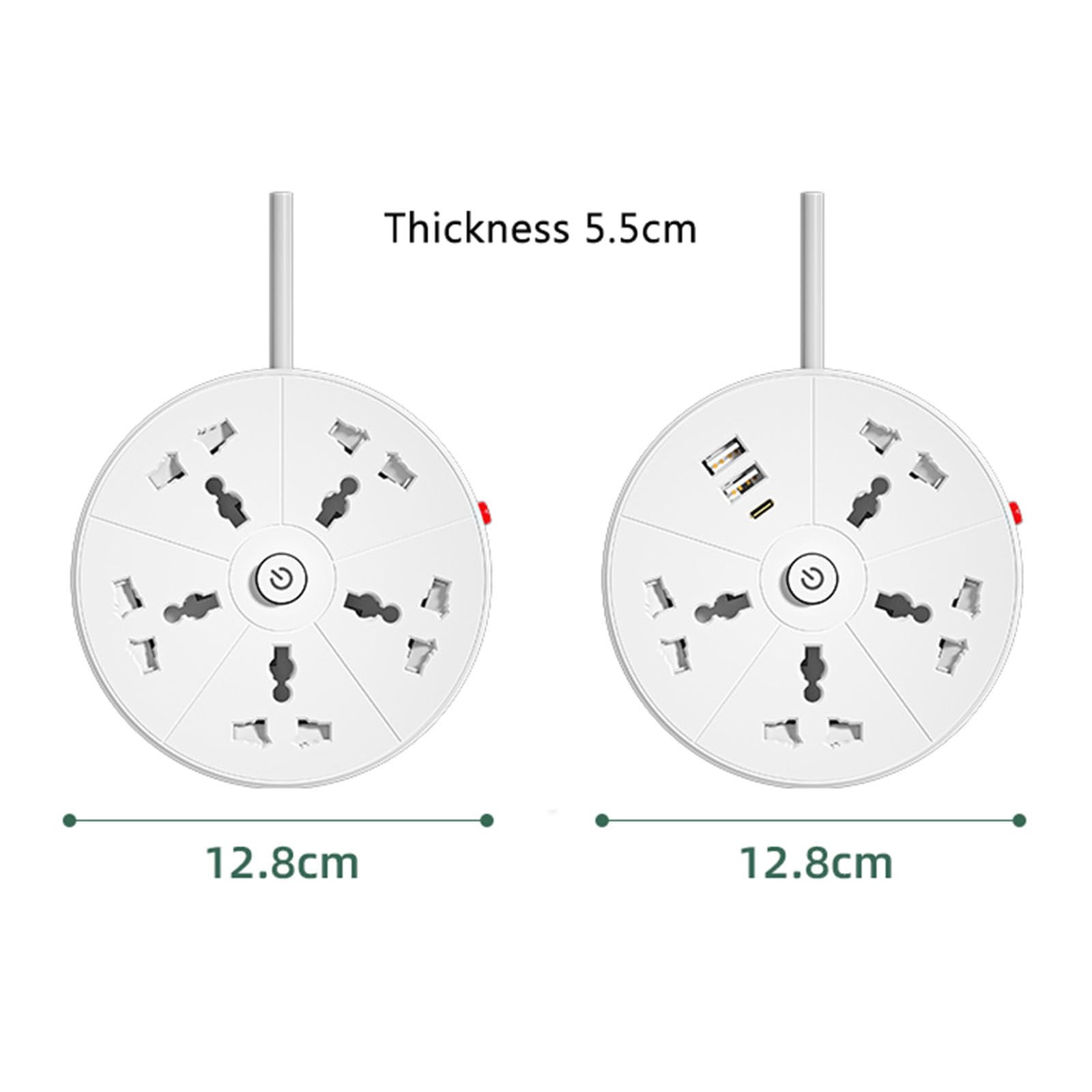 Multipresa con presa piatta a 4 uscite con 2 porte USB intelligenti Con prolunga da 1,8 M/2,8 M Caricatore da muro Stazione di ricarica,2.8M