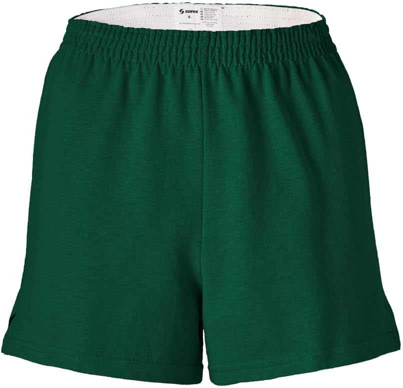 Soffe Girl's Junior Authentic Cheer Short - Comfortable Cotton Blend, for Gym, Dance, Elastic Waistband, Soft Fabric