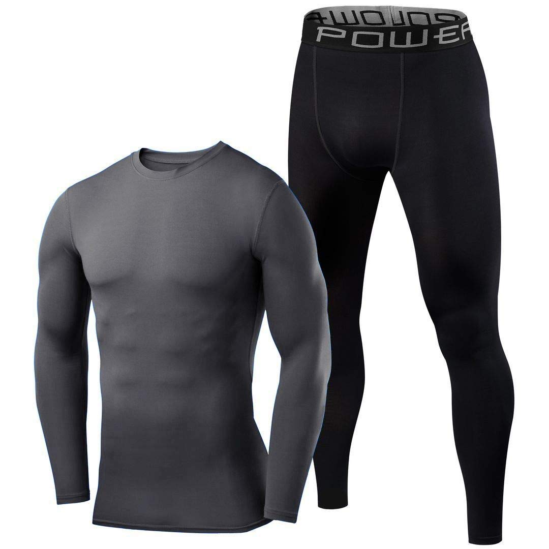 PowerLayer Men's Thermal Performance Baselayer Top & Tights Compression Set