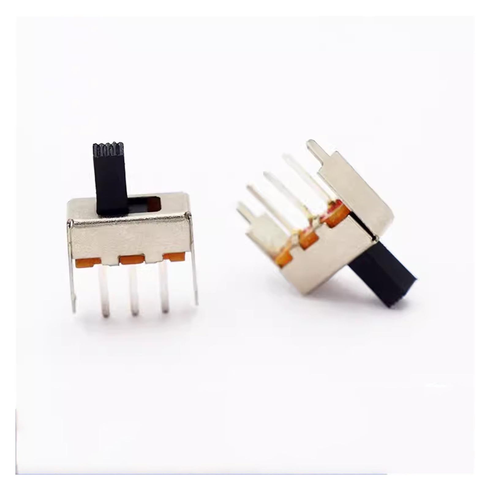 AUOQKQUT 10PC SS-12F24(1P2T) G7mm 3-pin 2-stop toggle switch Vertical sliding power switch 14MM