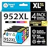 Smart Ink Cartuchos de tinta compatibles de repuesto para HP 952XL 952 XL Pack de 4 (negro, cian/magenta/amarillo) para usar con impresoras HP OfficeJet Pro 8710 7740 8720 8715 8210 8703 OfficeJet