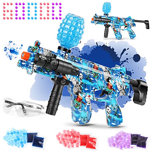 Splatter Ball Gun, R99 Gel Ball Blaster 4 Automatic Modes, 70-80Ft Gel Gun, 60000 Gel Beads And 1 X Goggles For Backyard Outdoor Team Game, Blue #TOP21