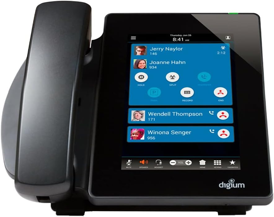 Digium D80 IP Phone with HD Voice, Gigabit, 7.0 Inch Color Display, Capacitive Touch