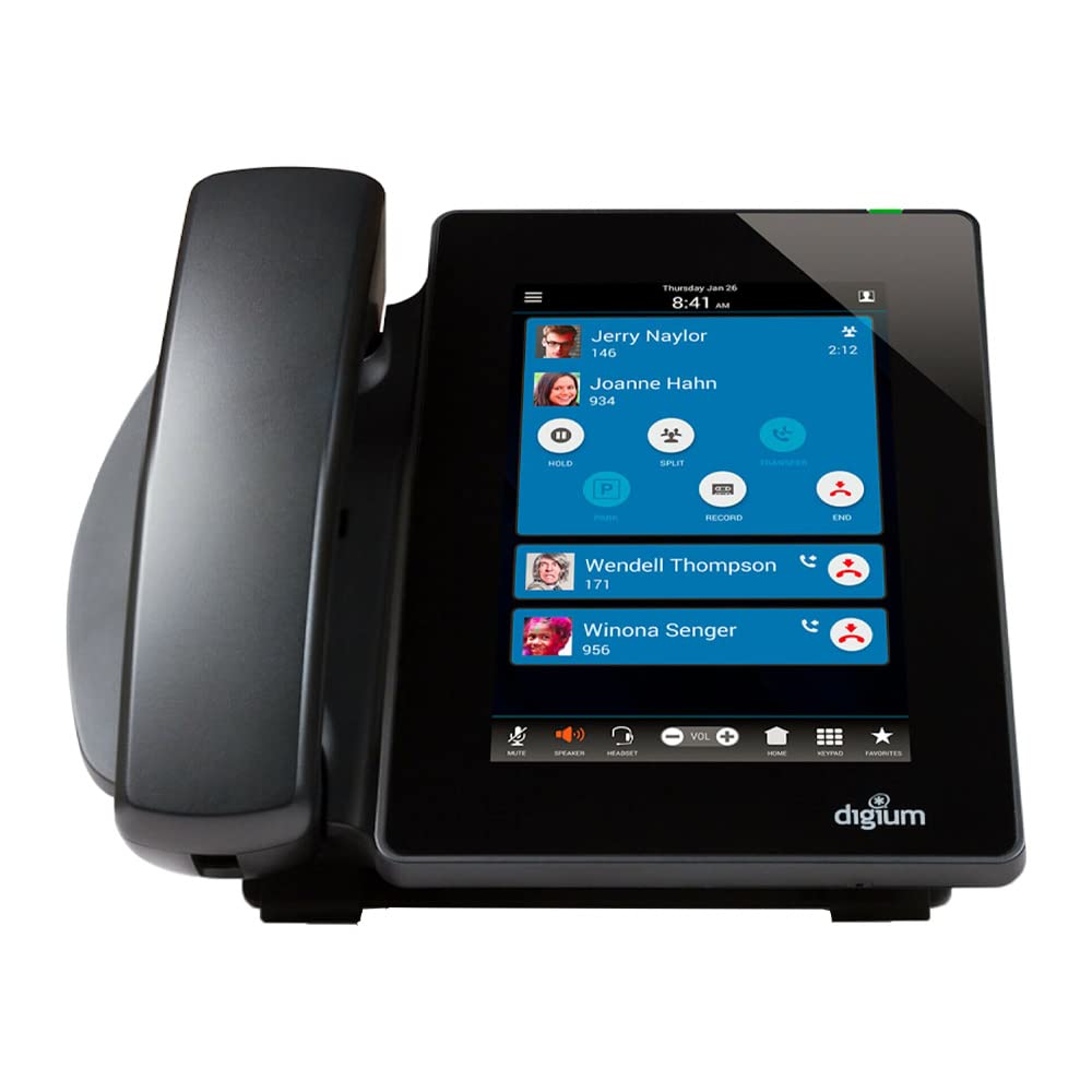 Digium D80 IP Phone with HD Voice, Gigabit, 7.0 Inch Color Display, Capacitive Touch