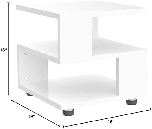 Miniatura 12 de MASAKA B&W - Mesitas de noche negras Magic Cube, estilo moderno - Mesitas de noche rectangulares de diseño hueco de 2 niveles, mesa de noche Negro