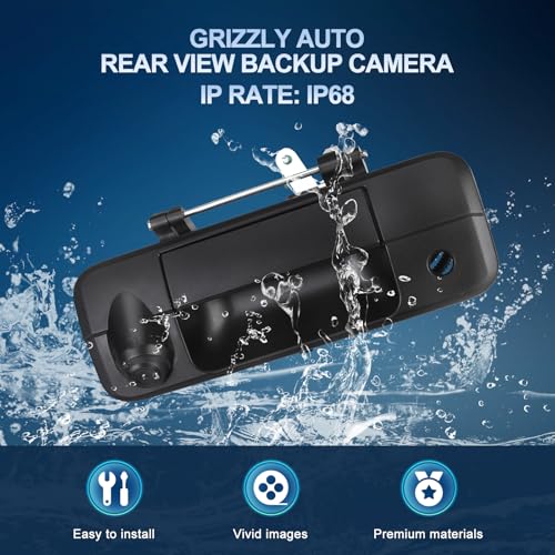 Image of Rear View Tailgate Handle Backup Camera Replacement for 2007-2013 Toyota Tundra 2007 2008 2009 2010 2011 2012 2013 4.6L V8 4.0L V6 Parking Assist Camera Replace 69090-0C051 690900C051