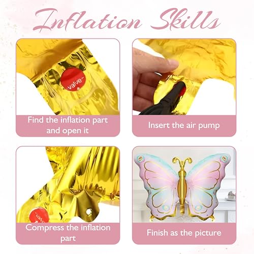 Image of Pink, White and Sand White Balloon Garland Kit Pack of 76 Pcs with Foil Butterfly for Birthday, Anniversary, Home Decoration