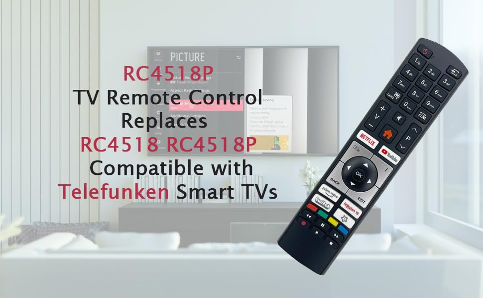Original RC4518P Remote Control Replaces RC4318P RC4318 Compatible With Telefunken D32F554M1CW D32H125N2V2 Smart Ultra HD LED LCD TVs - Image 4