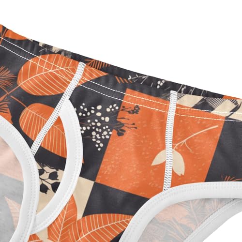 KLL Orange and Black Buffalo Check Toddler Boys' Cotton Nighttime Underwear Breathable Children Panties4