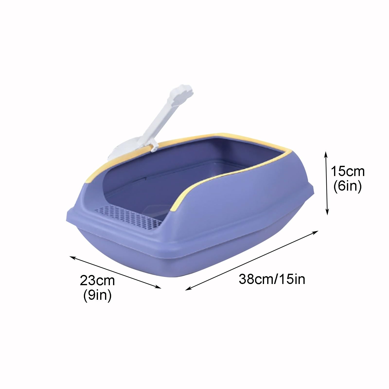 Bandeja para Gatos con Apertura Extraíble, Areneros De Lados Altos, con Pala Y Pedal De Filtro, Orinal Doméstico para Gatos Pequeños Y Grandes(Blue,38cm)