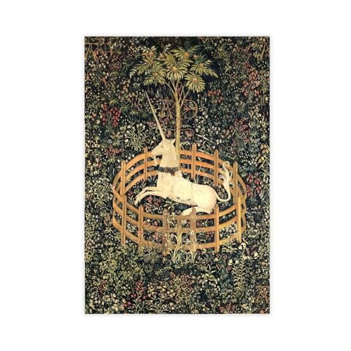 Toile licorne en captivité 30x45cm : solution déco murale moderne sans cadre pour chambre