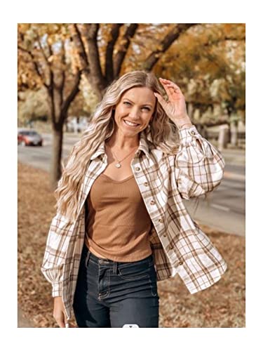 Zaful Womens Flannel Plaid Shacket Wool Blend Turn-Down Collar Long Sleeve Shirt Fashion Jacket 2023 #TOP2