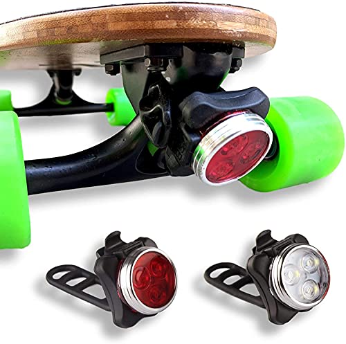 MGCD Skateboard Lichter Underglow, LED Longboard Lichter USB Wiederaufladbare Elektrische Skateboard Lichter Kit Für Skateboard Vorne Und Hinten (Color : Headlights)