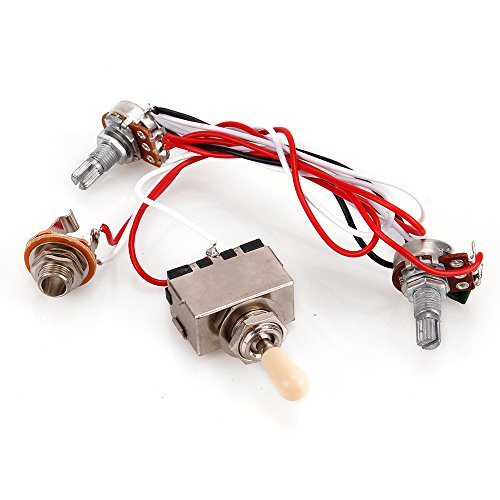 Interrupteur à bascule 3 voies + potentiomètres 500 K + faisceau de câblage pour guitare Humbucker LP 2 - Les Beatles, Paul McCartney, John Lennon, RIngo Starr, George Harrison Interrupteur à bascule 3 voies + potentiomètres 500 K + faisceau de câblage pour guitare Humbucker LP 2 – Image 4