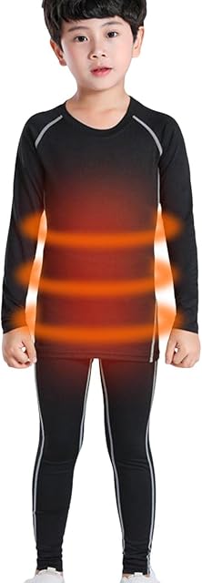 Thermal Undershirt For Kids | Children's Thermal Underwear, Functional Underwear | Thermal Underwear For Boys And Girls, Base Layer Leggings For Skiing, Cycling, Walking, Running