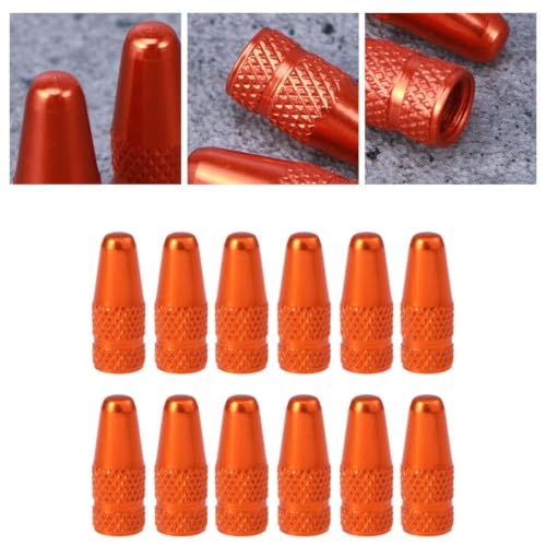 Cubiertas de válvula de neumático de aluminio 12 uds. color naranja miniatura 7