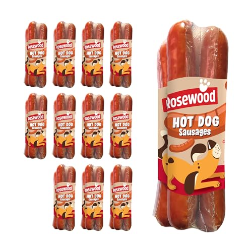 Rosewood Hot Dog Würstchen für Hunde – Glutenfreie Würstchen, hergestellt mit echtem Huhn- und Schweinefleisch… – Ansicht 1