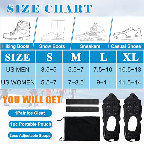 Crampons neige pour chaussures de qualité supérieure : adhérence durable et robuste - 4