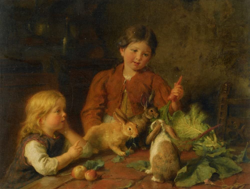 Las huellas de los conejos de Felix Schlesinger impresión mural sobre lienzo 60x90 5