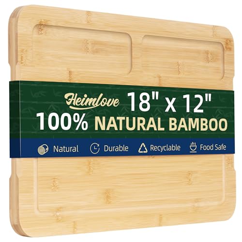 Tabla de cortar de bambú Heimlove extra grande 18" x 12" miniatura 1